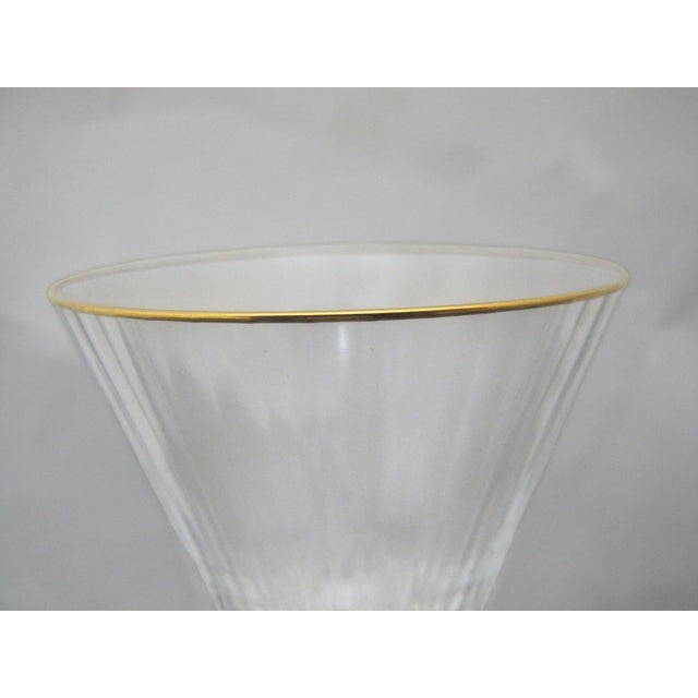 Hollywood Regency St Louis 24k Gilt Rim Crystal Apollo 6 3/8" Burgundy Wine Glass Goblet For Sale - Image 3 of 5