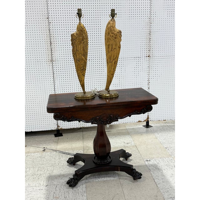 A neat pair of Gilt Wood Angel Wings made Into Lamps.