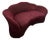 Vintage Cherry- Red Channeled Velvet Banan Sofa For Sale