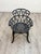 Beautiful cast aluminum patio table with four matching chairs in excellent vintage condition