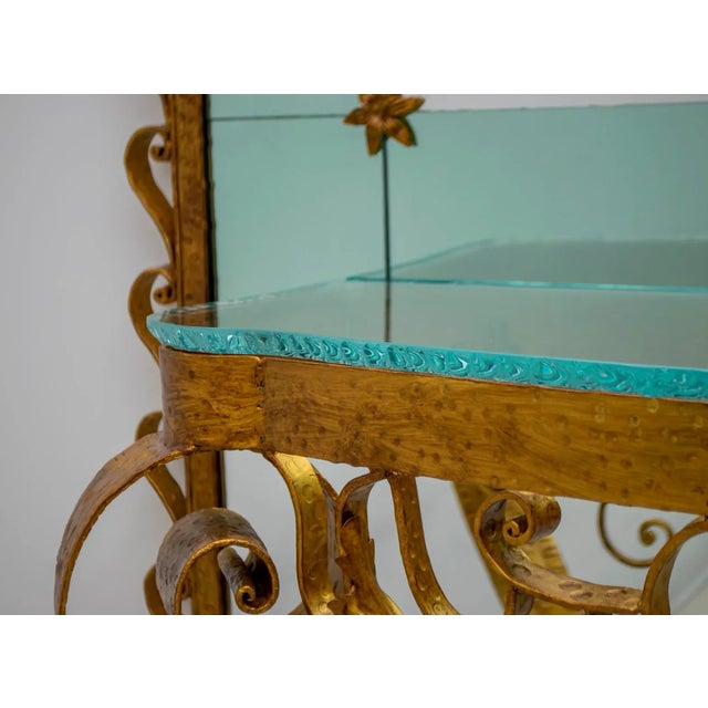 Italian Mirrored Glass and Wrought Iron Dressing Table by Pier Luigi Colli, 1950s For Sale - Image 11 of 17