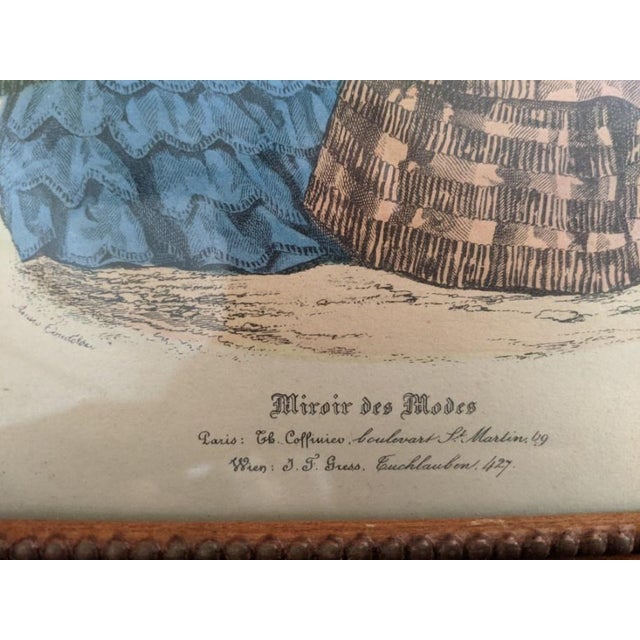 French Mid 20th Century Miroir Des Modes French Fashion Prints, Framed - a Pair For Sale - Image 3 of 7