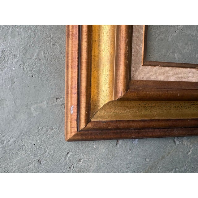 Late 20th Century Vintage Gilt Wood Picture Frame With Linen Liner – 16” X 20” For Sale - Image 5 of 10