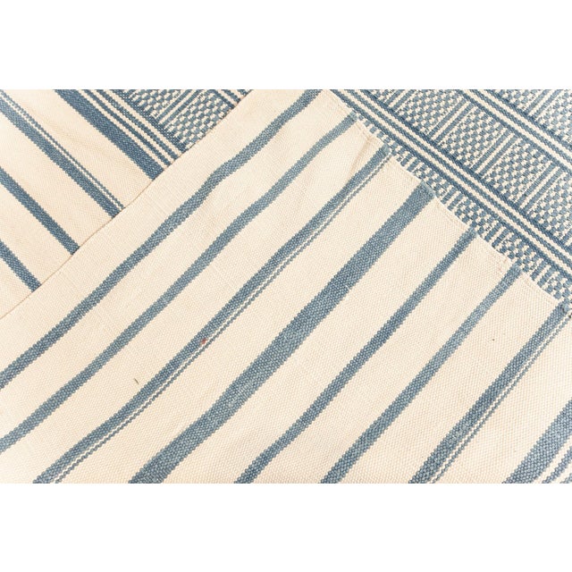 Blue Modern Oversized Indian Dhurrie Flat Woven Cotton Rug Rug by Doris Leslie Blau For Sale - Image 8 of 8