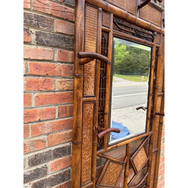 Brown 19th Century English Bamboo Hall Tree For Sale - Image 8 of 11