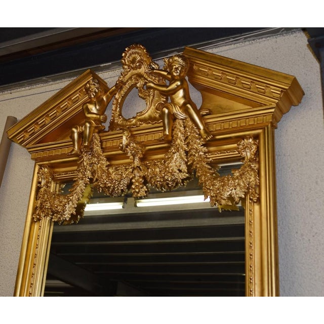 English Neo-Classical Gilt Mirror with Palladian Cherubs For Sale - Image 10 of 18