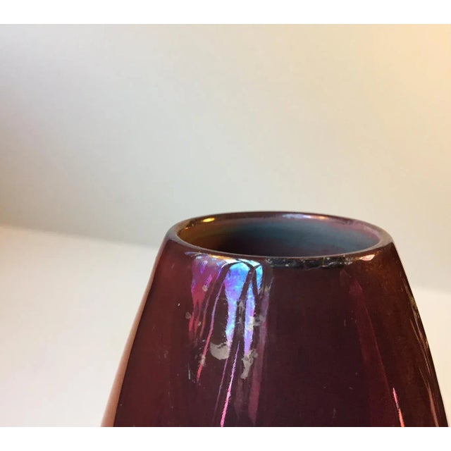 Danish Lustre Mirror Glaze Vase by Øbo, 1930s For Sale - Image 4 of 5