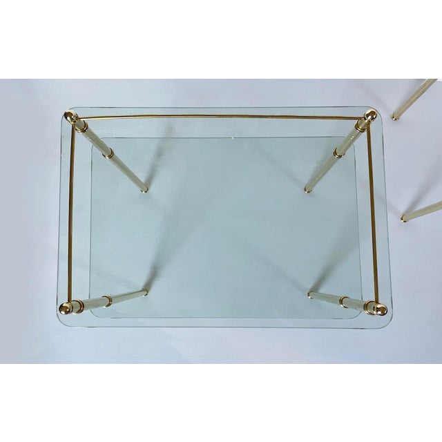 Vintage Side Table in Glass and Brass, 1970s For Sale - Image 6 of 12