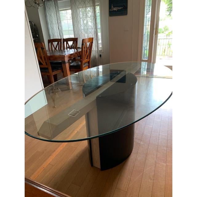 Art Deco Custom Made Glass Dining Room Table Chairish