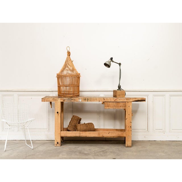 Small Vintage Workbench with Drawer, 1920 For Sale - Image 17 of 18