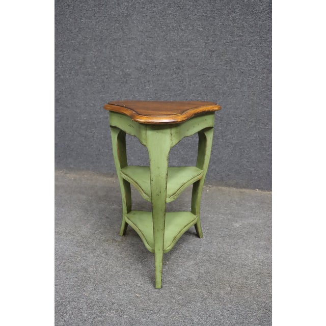 Baker Painted Corner Side Table With Cherry Top For Sale - Image 9 of 12