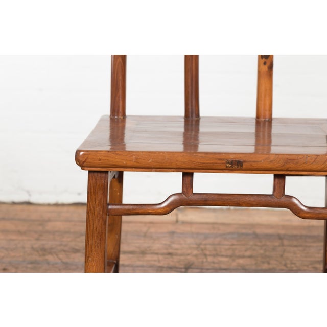 Antique Wooden Chair with Slightly Arched Back For Sale In New York - Image 6 of 12