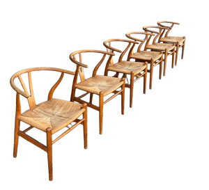 Vintage Wishbone Chairs by Hans Wegner for Carl Hansen, 1960s, Set of 6
