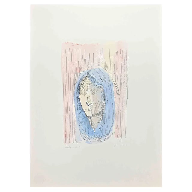 Eliano Fantuzzi, Mysterious Woman, Etching and Aquatint, 1970s For Sale