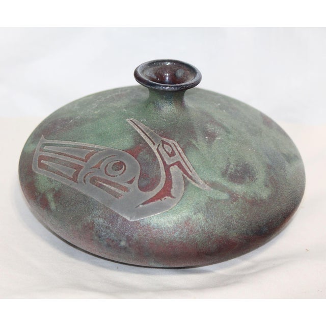 Mid-Century Modern Signed Stephan Roy Raku Pottery Vase For Sale - Image 3 of 7