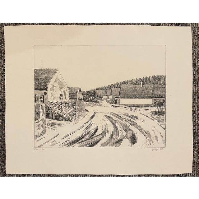 Etching on paper by Hungarian artist Gyarfas Gabor (born 1946) pencil signed inscribed and dated 1968. Combined shipping...
