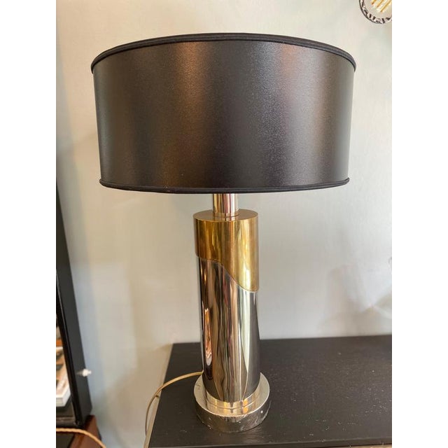 Vintage Table Lamp in Brass and Steel, 1970s For Sale - Image 3 of 10