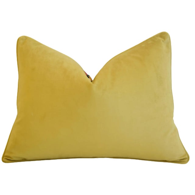 Mid-Century Modern Designers Geometric Teal/Red/White/Gold Feather/Down Pillow 24" X 18" For Sale - Image 3 of 4