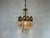 Rare Vintage Brass Crystal Chandelier | 1960s | Amber & Clear Crystal Pendant Light For Sale - Image 16 of 16