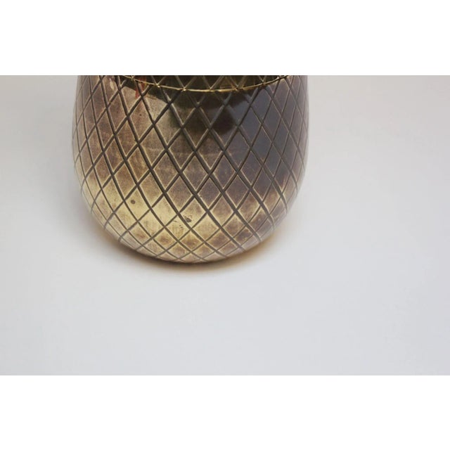 Vintage Hollywood Regency-Style Pineapple-Form Lidded Brass Jar For Sale - Image 10 of 13
