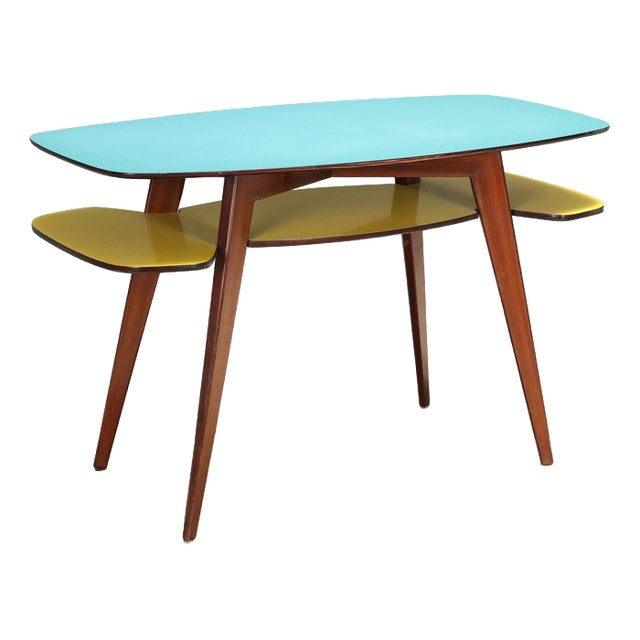 Desk with Double Formica Top, 1950s For Sale