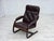 Scandinavian Lounge Chair in Brown Leather and Bentwood, 1970s For Sale - Image 16 of 18