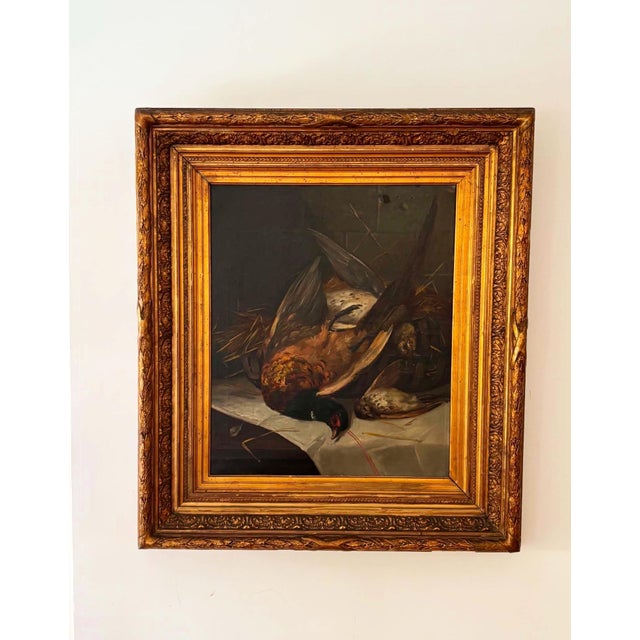 European Artist, Game Birds Still Life, Oil on Canvas For Sale - Image 12 of 12