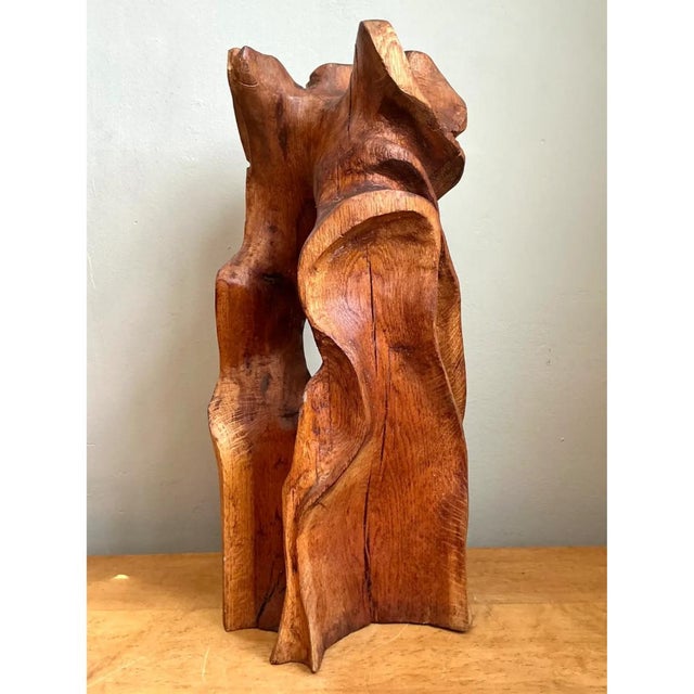 Vintage Abstract Carved Wood Sculpture For Sale - Image 10 of 12