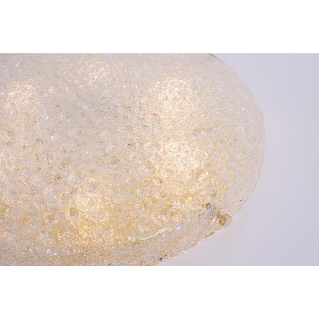 Large Vintage Flush Mount in Ice Glass from Hillebrand, Germany, 1970s For Sale - Image 10 of 16