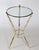 Hollywood Regency Hollywood Regency Style Vintage Glass Top Faux Bamboo Side Table in a Brass Finish For Sale - Image 3 of 8