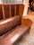 Antique High-Back Oak + Leather Settle Bench For Sale - Image 10 of 12