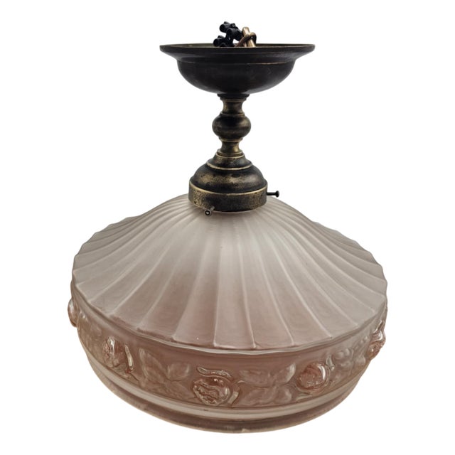 Vintage Art Deco Brass Ceiling Lamp, 1920s For Sale