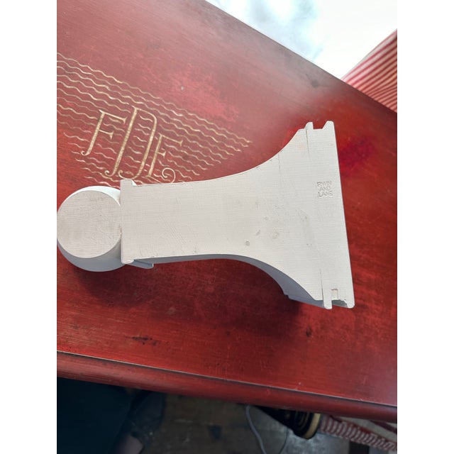 Wood Handmade of Solid Wood a Classical Style Wooden Corbel Wall Bracket or Shelf In Pale Gray For Sale - Image 7 of 12