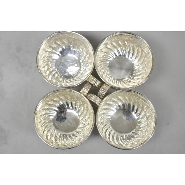 Metal Vintage English Sheffield Kentshire Silver Plated Punch Bowl Set with 12 Footed Cup For Sale - Image 7 of 18
