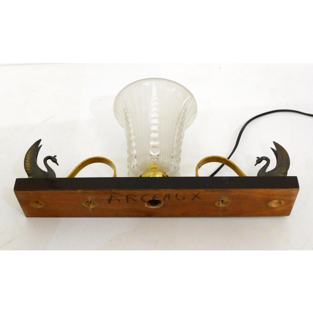 Art Deco Swans and Flared Tulip Beaded Lamp For Sale - Image 11 of 15