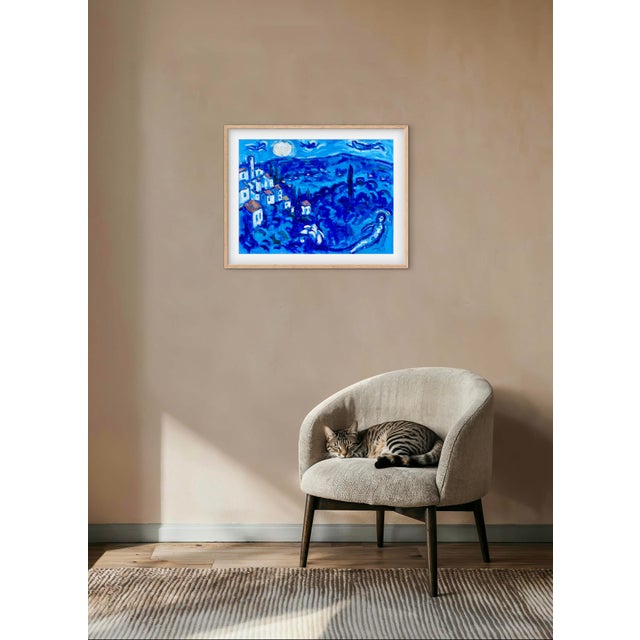 Marc Chagall Original Oil Moonscape Chagall Inspired For Sale - Image 4 of 9