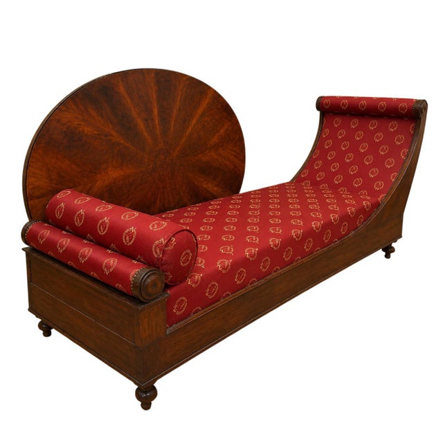 Red Empire Restoration Style Chaise Longue or Recamier in Flame Mahogany For Sale - Image 8 of 8