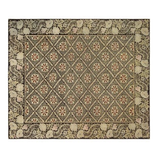 1880s Antique Bessarabian Kilim Rug with Floral Motif and Graphic Charm For Sale