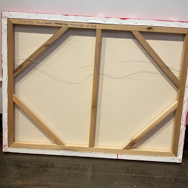 1970s Molly J Schiff Red Oil Painting Interior Peruvian Painting on Canvas For Sale In Chicago - Image 6 of 6