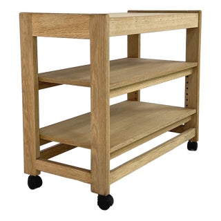 Oak Serving Trolley by Guillerme et Chambron for Votre Maison, 1950s For Sale