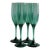 Vintage Libbey Juniper Green Champagne Flutes - Set of 4 For Sale