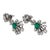 1950s Pair of Mid Century Emerald Diamond Platinum Drop Earrings For Sale - Image 4 of 6