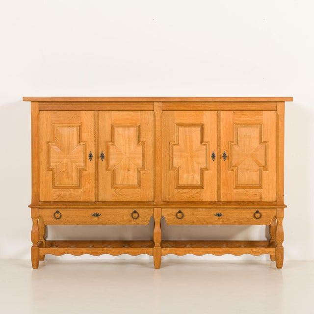 Wood Vintage Oak Sideboard by Henning Kjærnulf, 1970s For Sale - Image 7 of 18