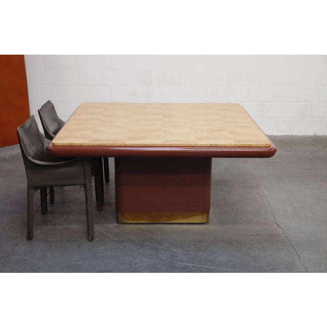 Wood Vladimir Kagan Quilted Maple Large Dining or Conference Room Table, Signed For Sale - Image 7 of 12