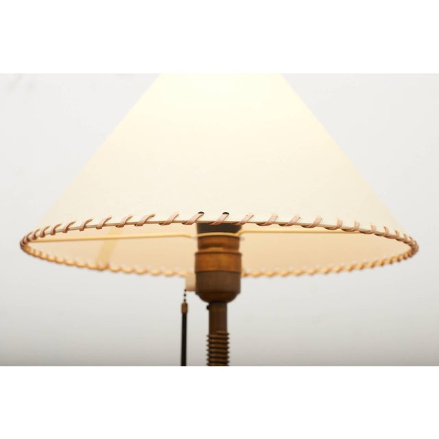 Metal Table Lamp with Brass Base by Arthur Streit, 1930s For Sale - Image 7 of 14