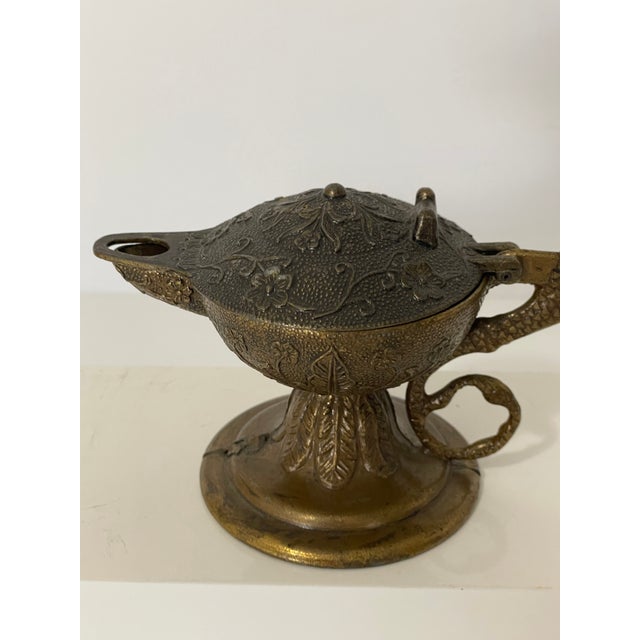 Early 20th Century Old Serpent Beast Monster Decorative Arts Oil Lamp Incense Burner Figural Light For Sale - Image 4 of 12