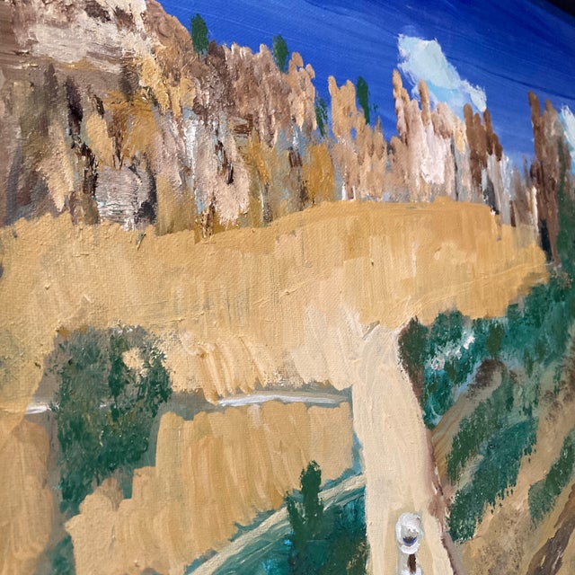 Capture the vast, atmospheric beauty of the American Southwest with this captivating mid-century modern expressionist oil...