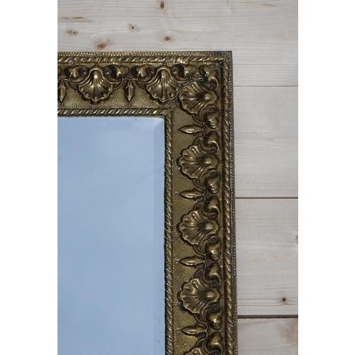 Antique Neoclassical Style Brass Shells Mirror For Sale - Image 3 of 8