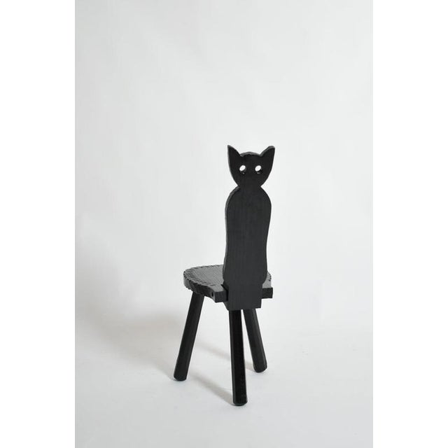 Brutalist Ebonised Wood Owl Chairs, 1960s, Set of 2 For Sale - Image 4 of 6