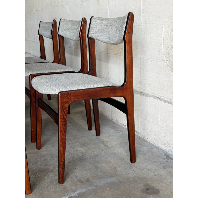 Rosewood Dining Chairs in Style of Erik Buch Mid-Century Modern Sculptural Seating Set of 6 Denmark 1960s For Sale - Image 4 of 10